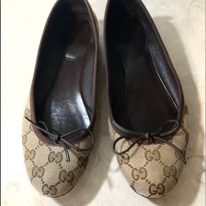Gucci Guccissima Ballet Flats Brown 37.5 No Flaws